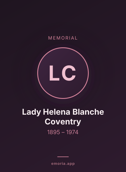 Memorial portrait of Lady Helena Blanche Coventry