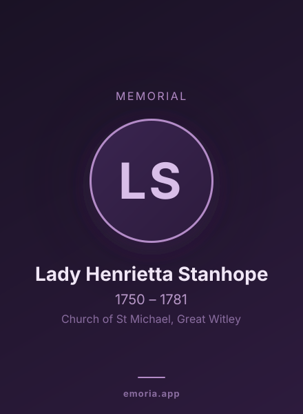 Memorial portrait of Lady Henrietta Stanhope