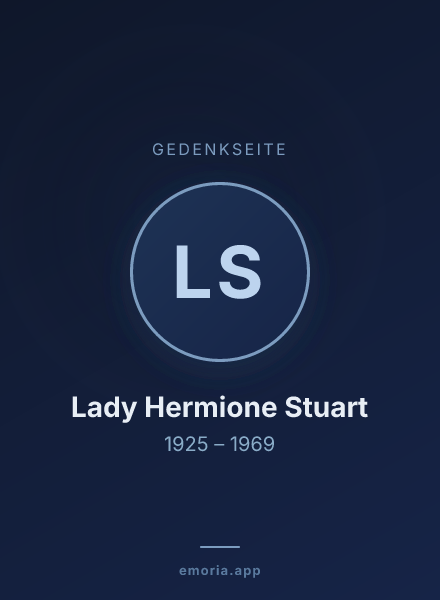 Gedenkportrait von Lady Hermione Stuart