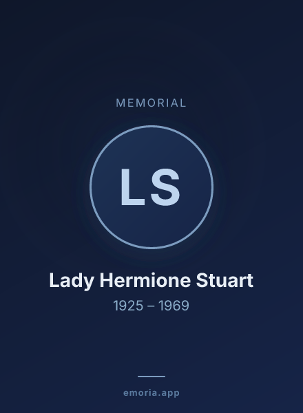 Memorial portrait of Lady Hermione Stuart