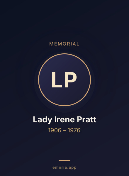 Memorial portrait of Lady Irene Pratt