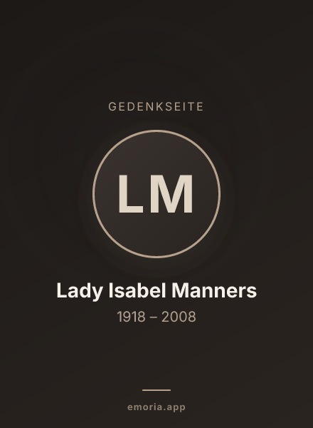 Gedenkportrait von Lady Isabel Manners