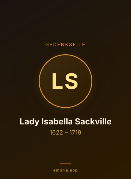 Gedenkportrait von Lady Isabella Sackville
