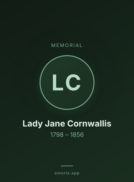 Memorial portrait of Lady Jane Cornwallis