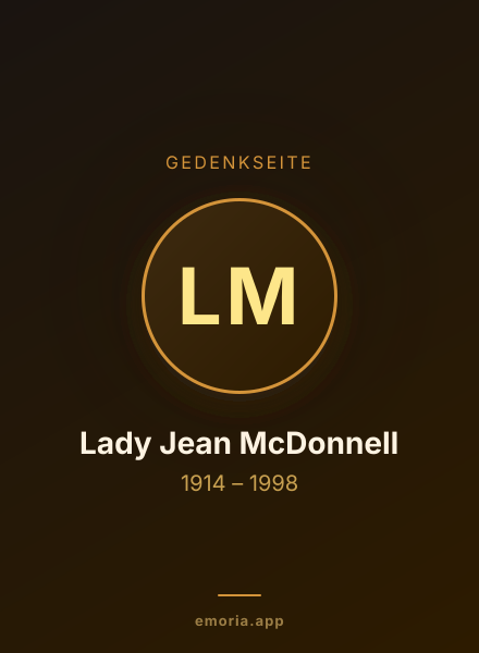 Gedenkportrait von Lady Jean McDonnell