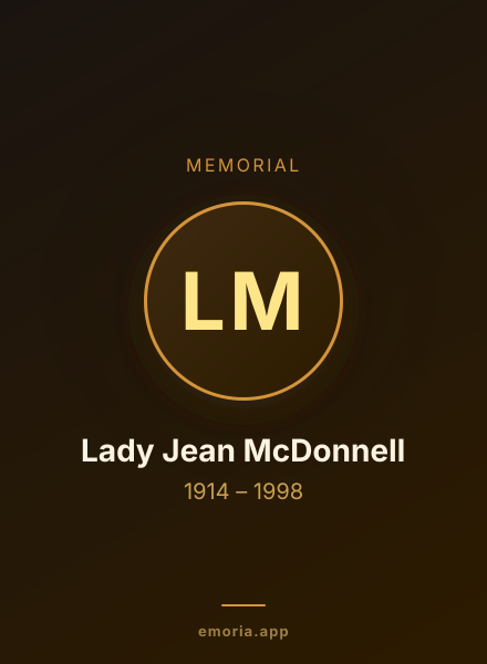 Memorial portrait of Lady Jean McDonnell