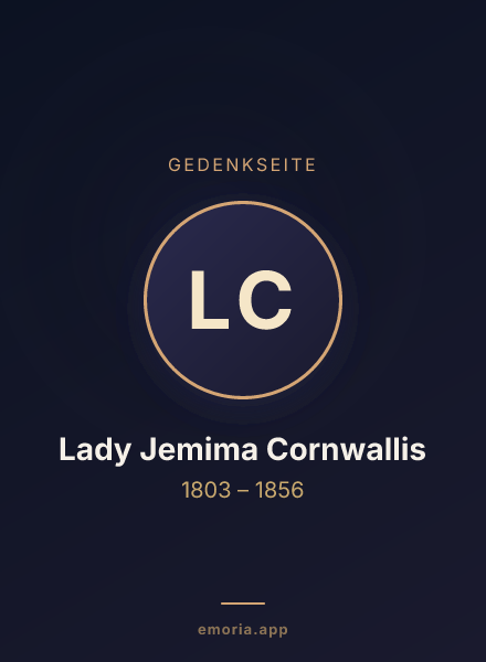 Gedenkportrait von Lady Jemima Cornwallis