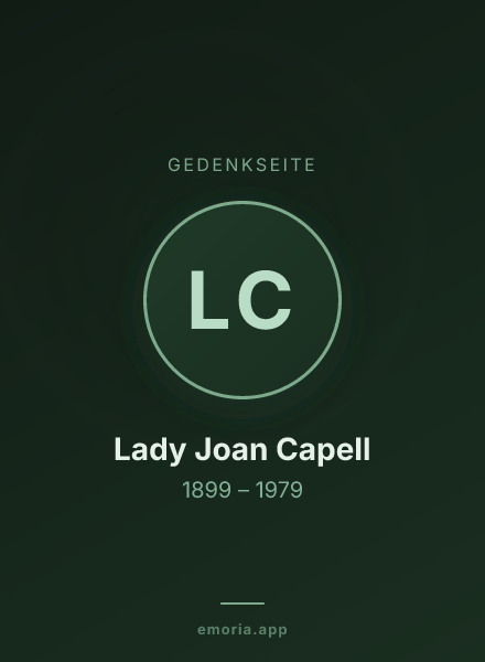 Gedenkportrait von Lady Joan Capell