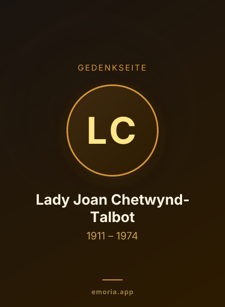 Gedenkportrait von Lady Joan Chetwynd-Talbot