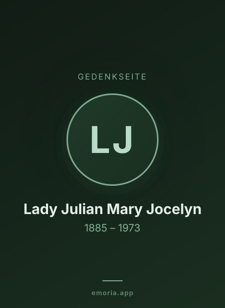 Gedenkportrait von Lady Julian Mary Jocelyn