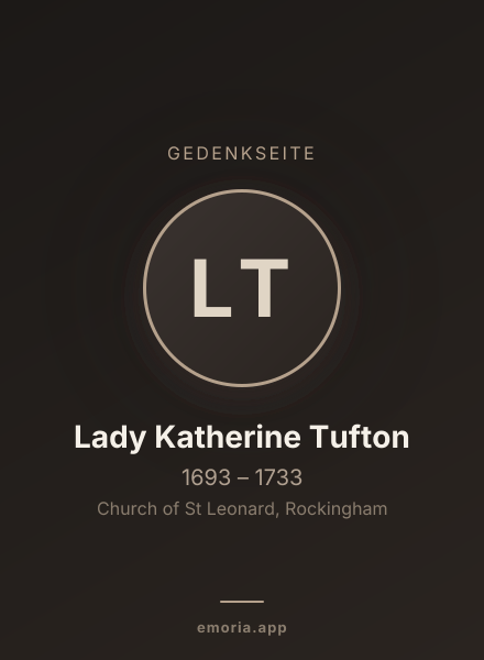Gedenkportrait von Lady Katherine Tufton