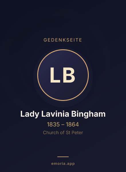 Gedenkportrait von Lady Lavinia Bingham