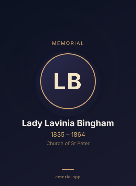 Memorial portrait of Lady Lavinia Bingham