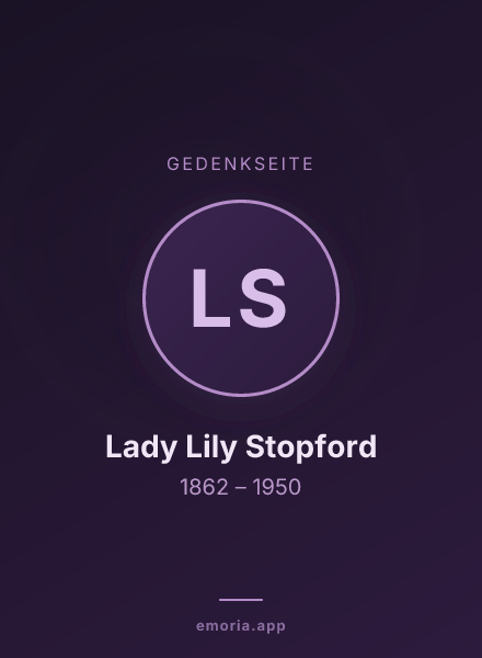 Gedenkportrait von Lady Lily Stopford
