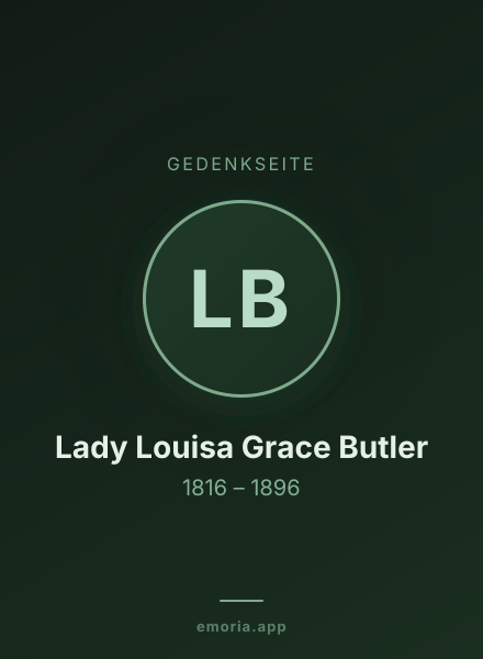 Gedenkportrait von Lady Louisa Grace Butler