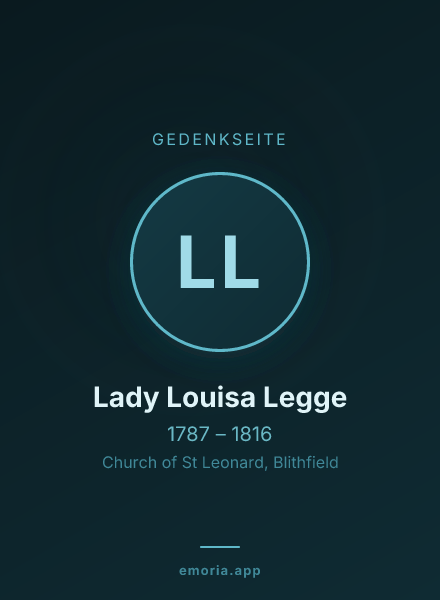 Gedenkportrait von Lady Louisa Legge
