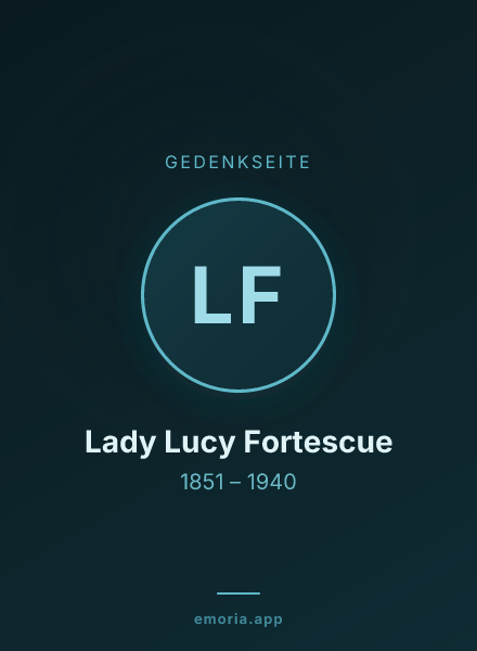 Gedenkportrait von Lady Lucy Fortescue