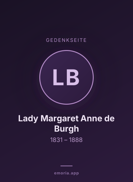 Gedenkportrait von Lady Margaret Anne de Burgh