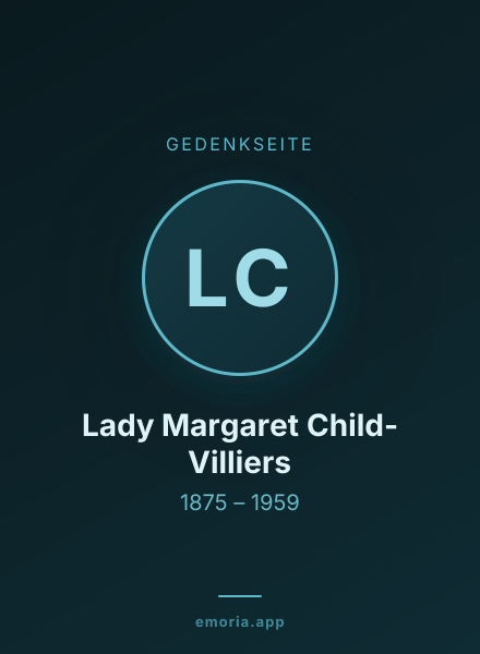 Gedenkportrait von Lady Margaret Child-Villiers