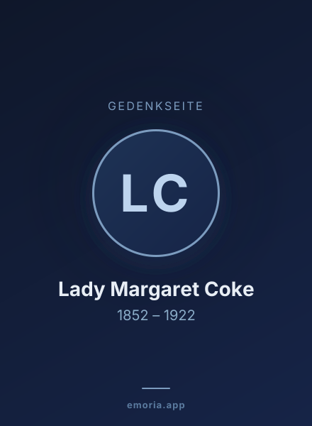 Gedenkportrait von Lady Margaret Coke