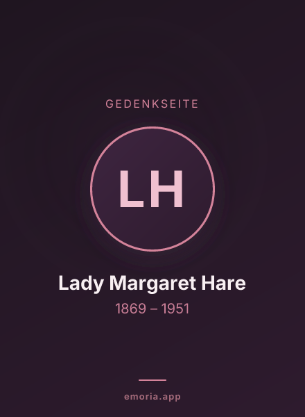 Gedenkportrait von Lady Margaret Hare