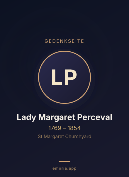 Gedenkportrait von Lady Margaret Perceval