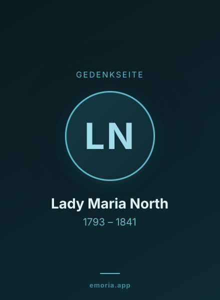 Gedenkportrait von Lady Maria North