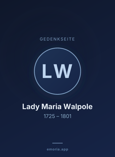 Gedenkportrait von Lady Maria Walpole