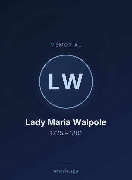 Memorial portrait of Lady Maria Walpole
