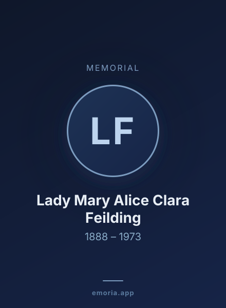 Memorial portrait of Lady Mary Alice Clara Feilding