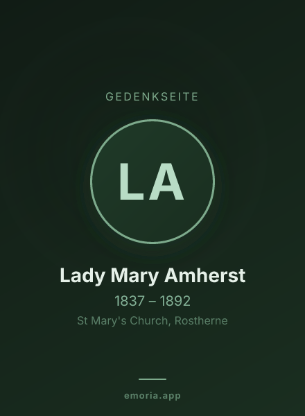 Gedenkportrait von Lady Mary Amherst