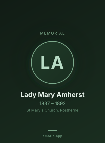 Memorial portrait of Lady Mary Amherst