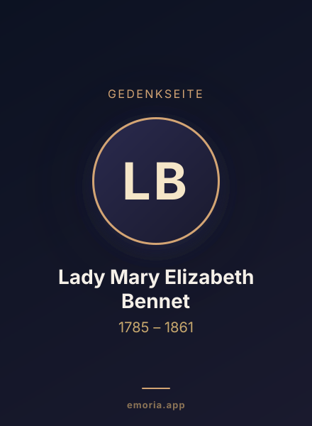 Gedenkportrait von Lady Mary Elizabeth Bennet