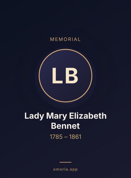Memorial portrait of Lady Mary Elizabeth Bennet