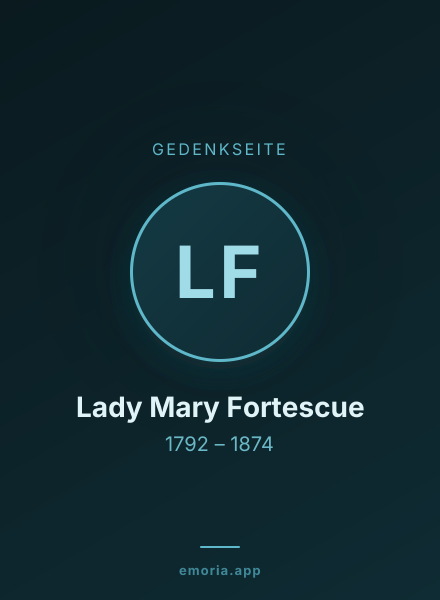 Gedenkportrait von Lady Mary Fortescue