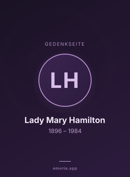 Gedenkportrait von Lady Mary Hamilton