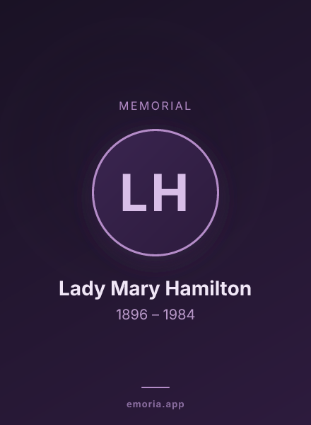 Memorial portrait of Lady Mary Hamilton
