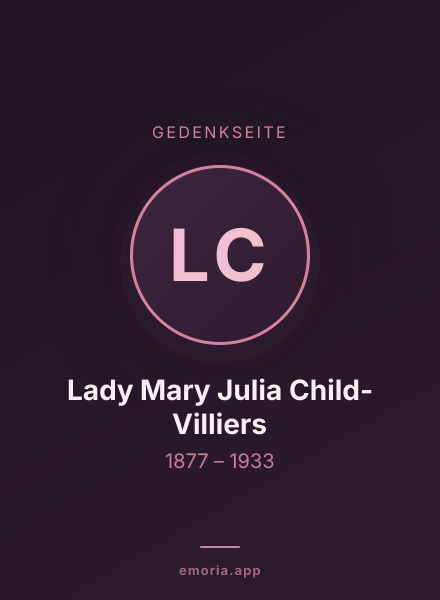 Gedenkportrait von Lady Mary Julia Child-Villiers