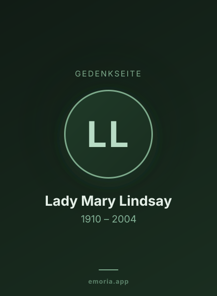 Gedenkportrait von Lady Mary Lindsay