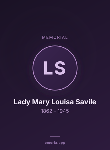 Memorial portrait of Lady Mary Louisa Savile