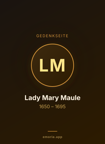 Gedenkportrait von Lady Mary Maule