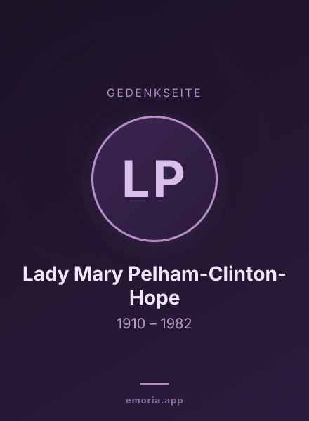 Gedenkportrait von Lady Mary Pelham-Clinton-Hope