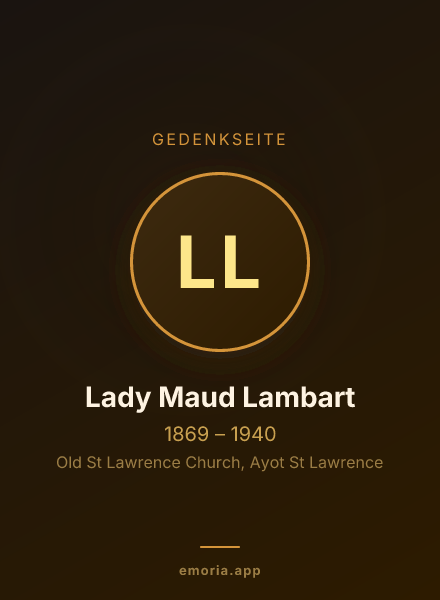 Gedenkportrait von Lady Maud Lambart