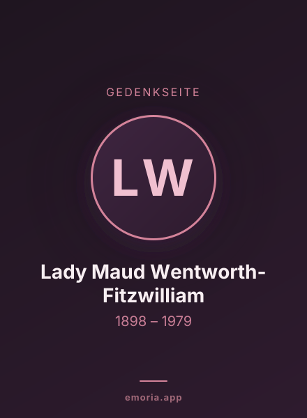 Gedenkportrait von Lady Maud Wentworth-Fitzwilliam