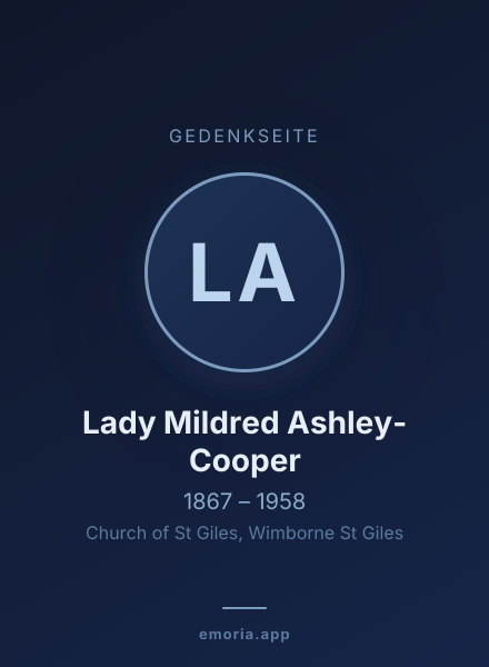 Gedenkportrait von Lady Mildred Ashley-Cooper