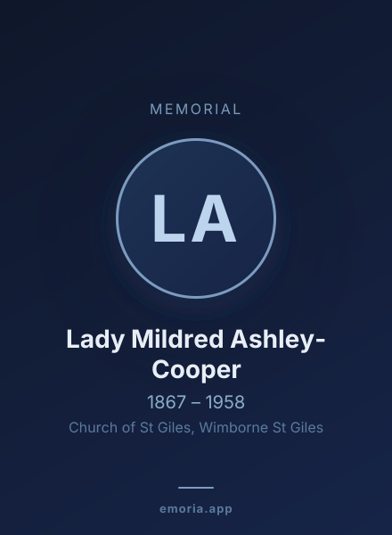 Memorial portrait of Lady Mildred Ashley-Cooper