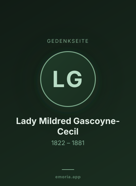 Gedenkportrait von Lady Mildred Gascoyne-Cecil