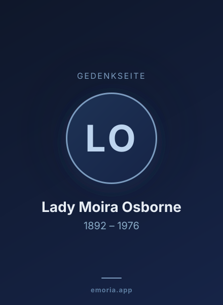 Gedenkportrait von Lady Moira Osborne