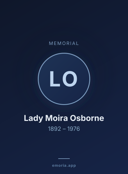 Memorial portrait of Lady Moira Osborne