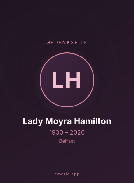Gedenkportrait von Lady Moyra Hamilton